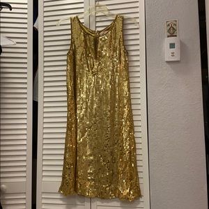 Marc Bouwer Glam It Gold Sequin Tank Dress